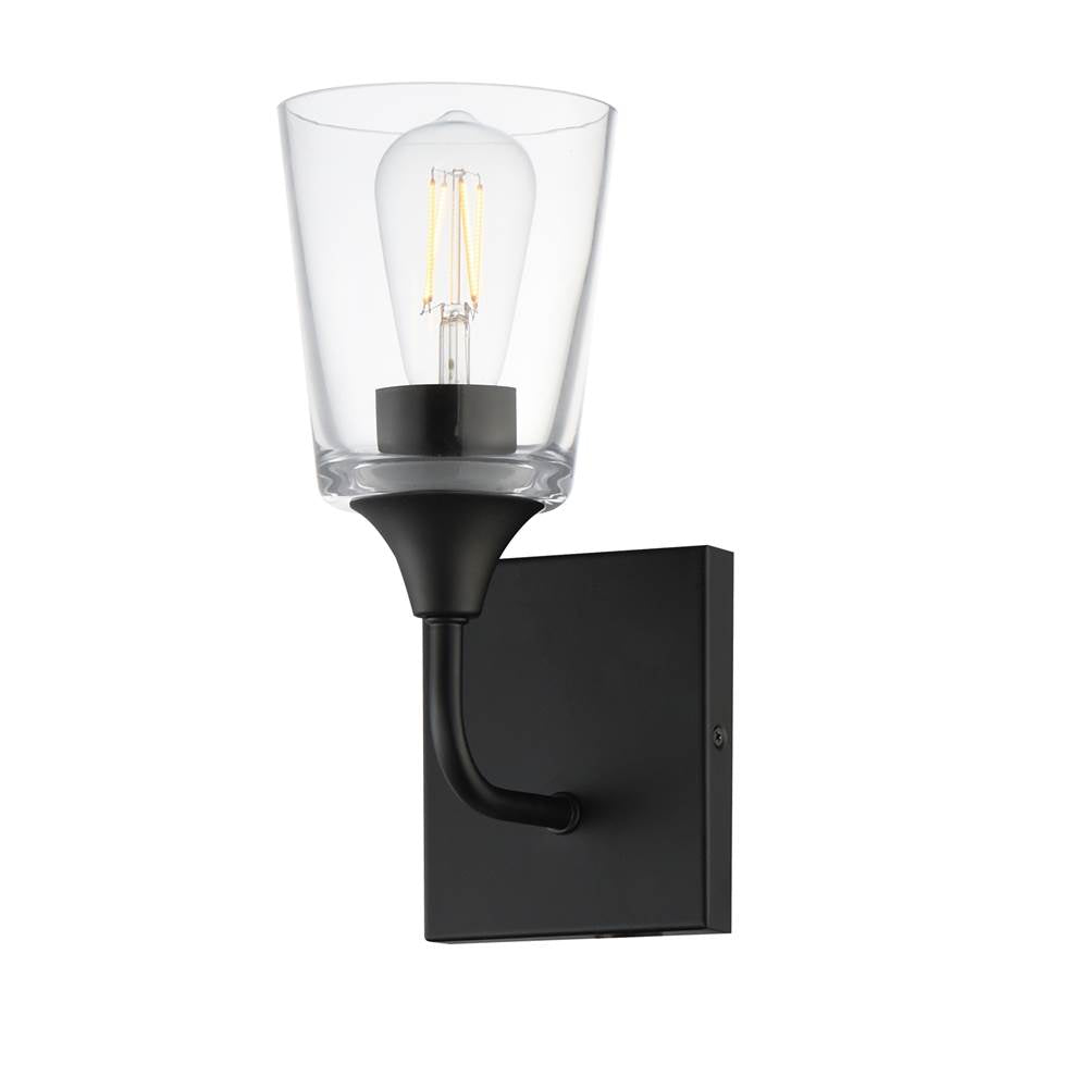 Maxim Lighting 12881CLBK Black Hudson 1-light Sconce Image 1