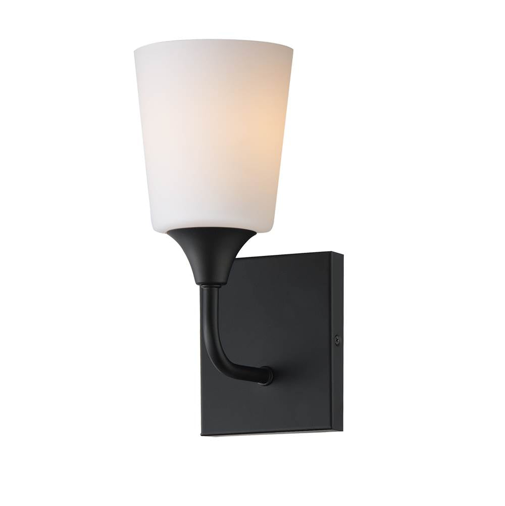 Maxim Lighting 12881SWBK Black Hudson 1-light Sconce Image 1