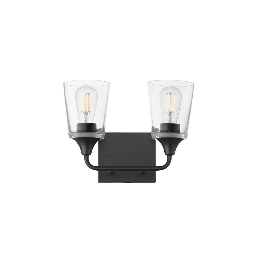Maxim Lighting 12882CLBK Black Hudson 2-light Bath Vanity Image 1