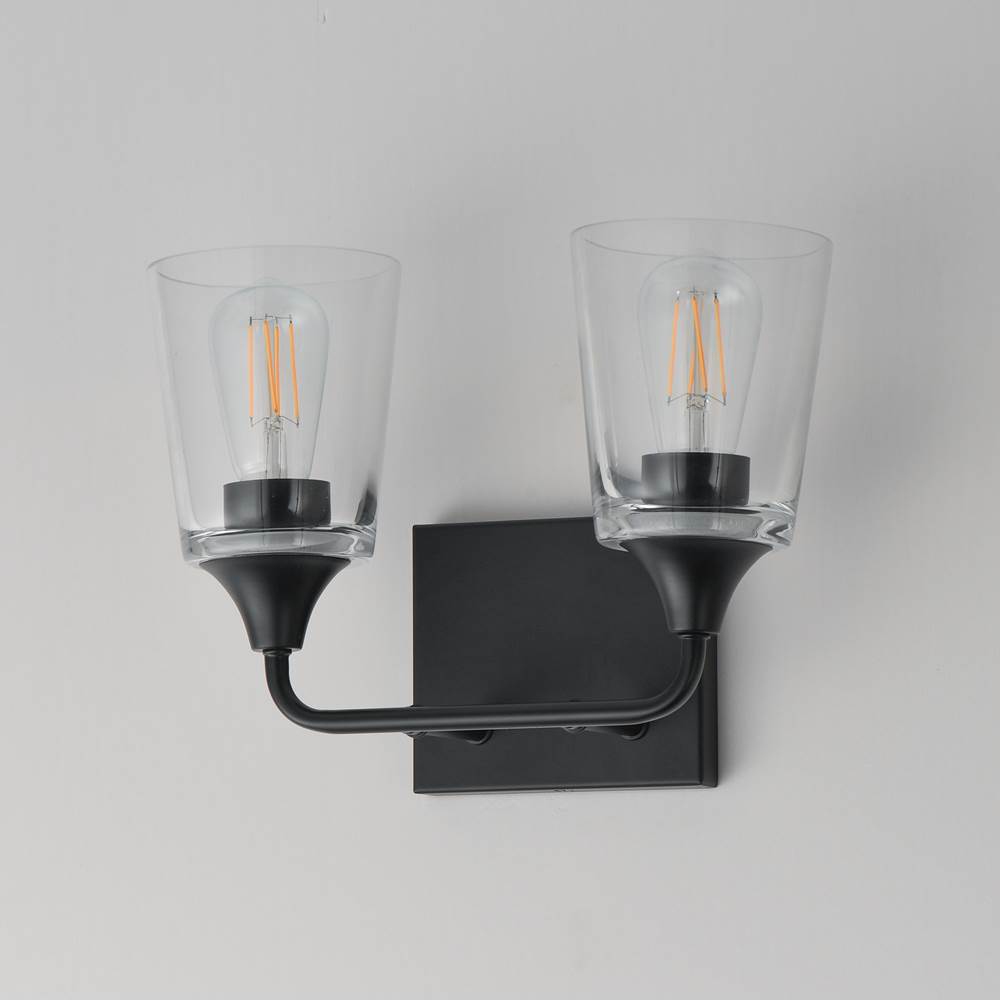 Maxim Lighting 12882CLBK Black Hudson 2-light Bath Vanity Image 2