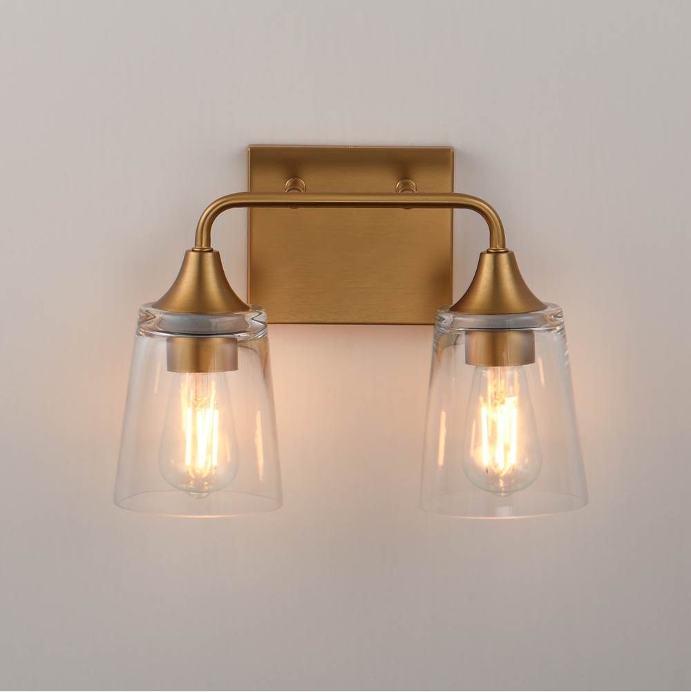 Maxim Lighting 12882CLNAB Natural Aged Brass Hudson 2-light Bath Vanity Image 3