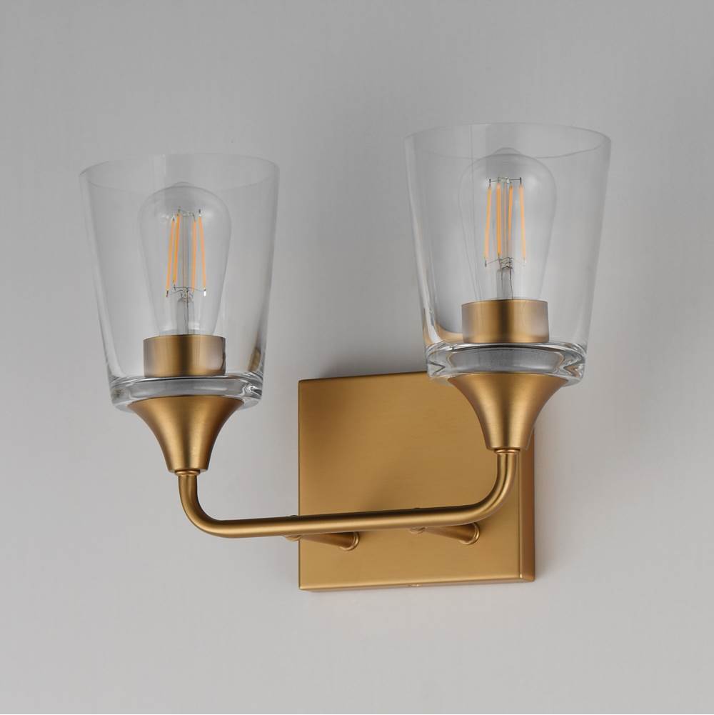 Maxim Lighting 12882CLNAB Natural Aged Brass Hudson 2-light Bath Vanity Image 2