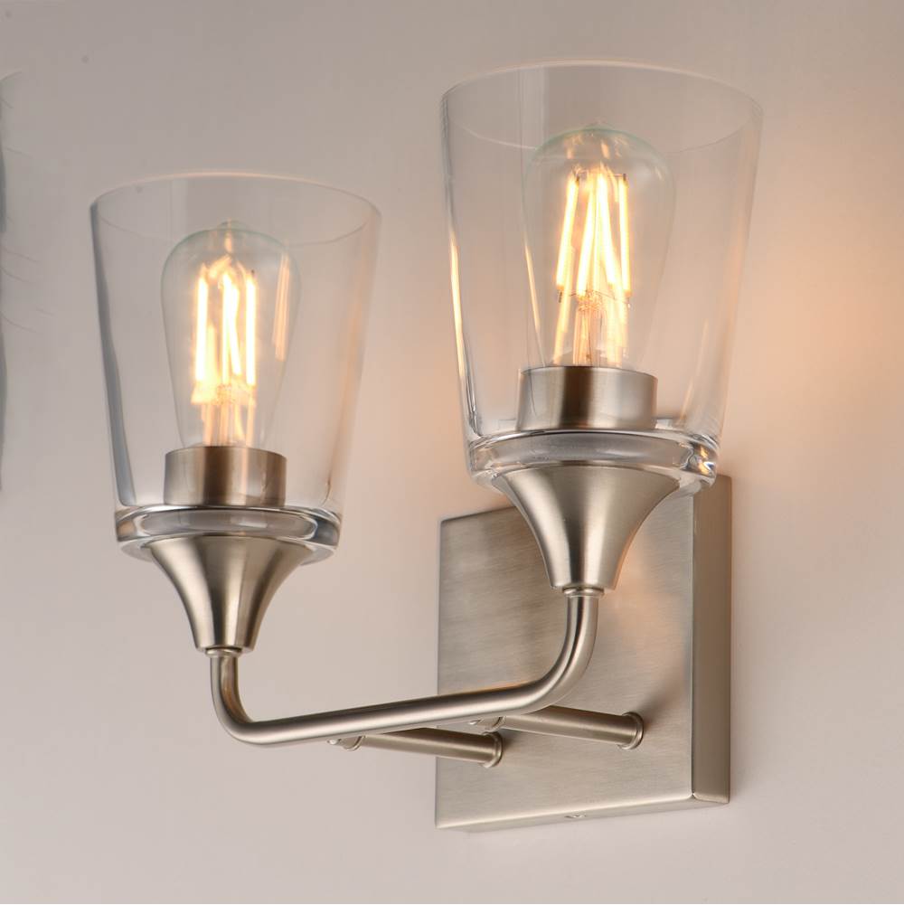 Maxim Lighting 12882CLSN Satin Nickel Hudson 2-light Bath Vanity Image 2