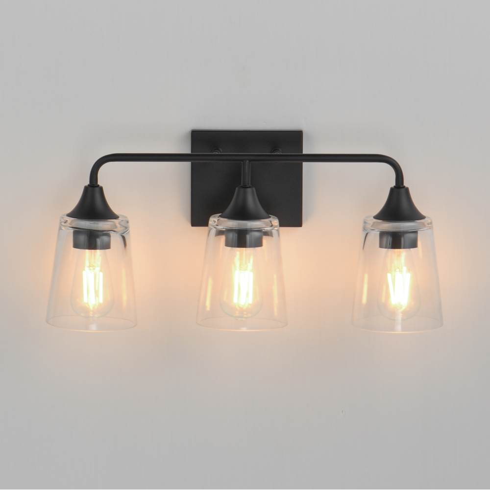Maxim Lighting 12883CLBK Black Hudson 3-light Bath Vanity Image 3