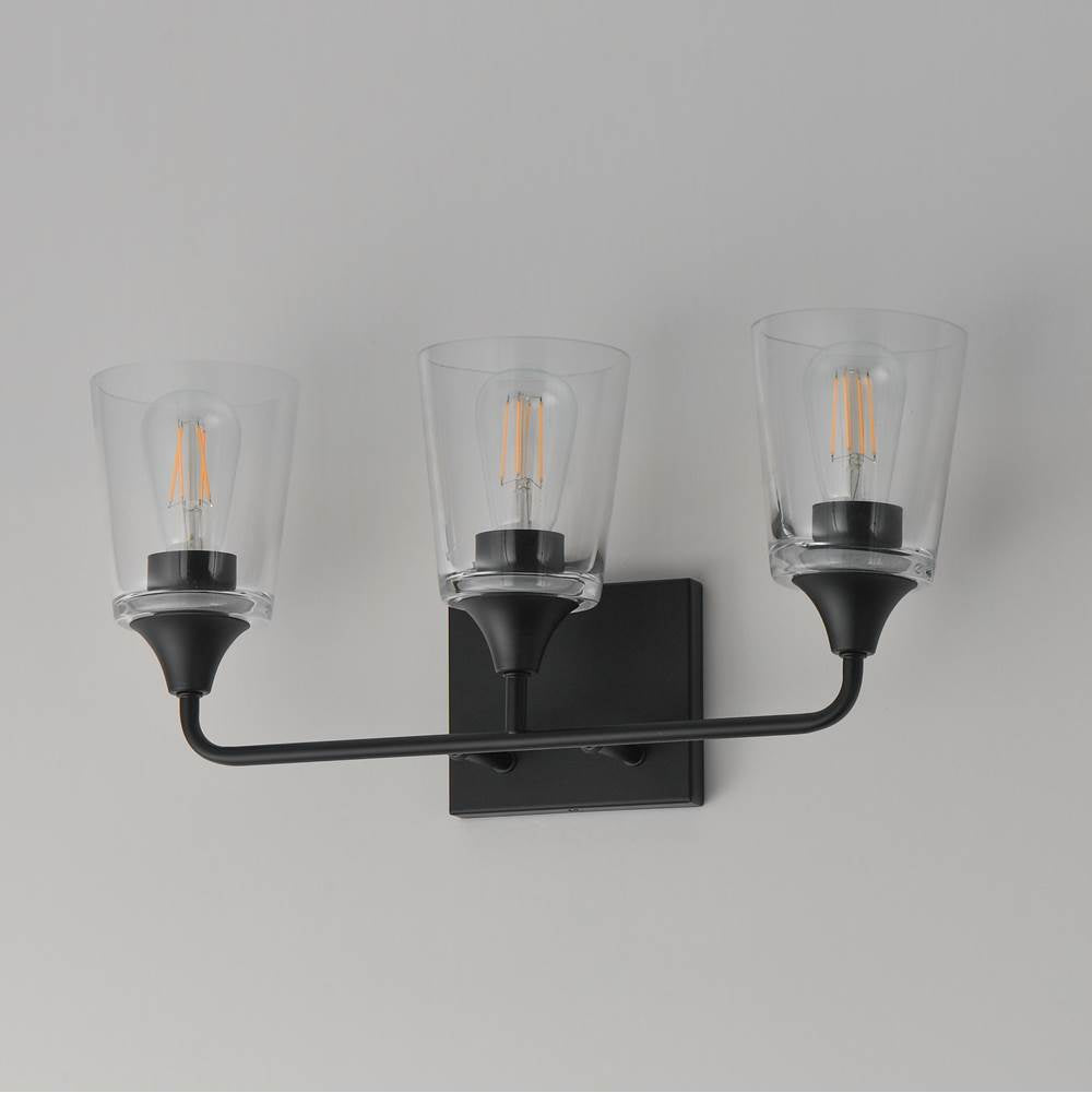 Maxim Lighting 12883CLBK Black Hudson 3-light Bath Vanity Image 2