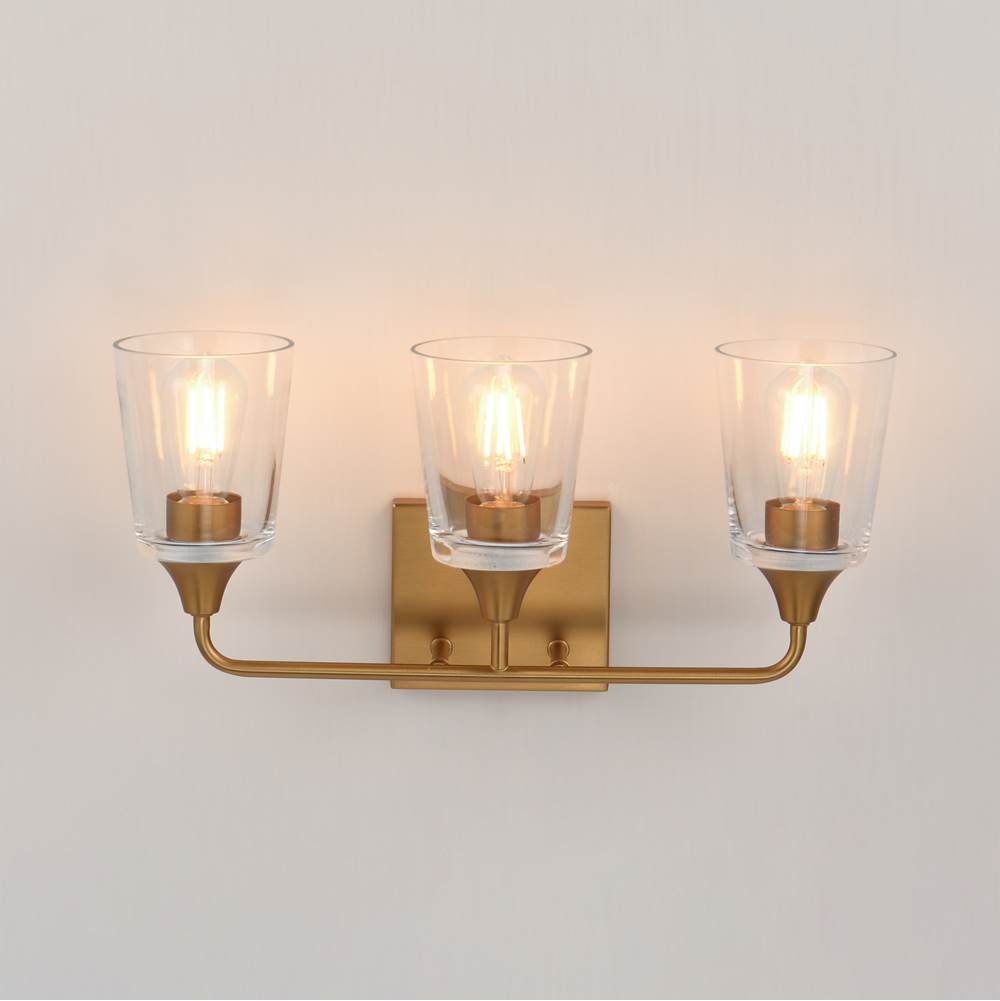 Maxim Lighting 12883CLNAB Natural Aged Brass Hudson 3-light Bath Vanity Image 3