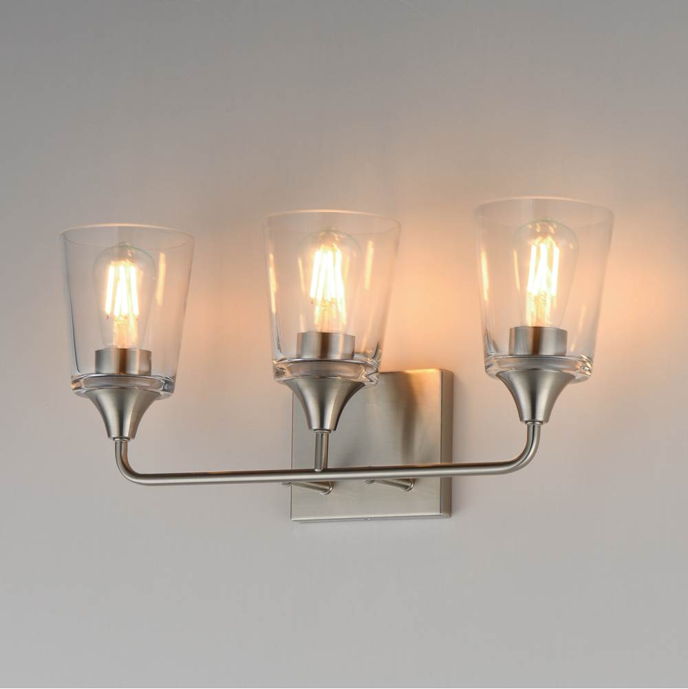 Maxim Lighting 12883CLSN Satin Nickel Hudson 3-light Bath Vanity Image 2