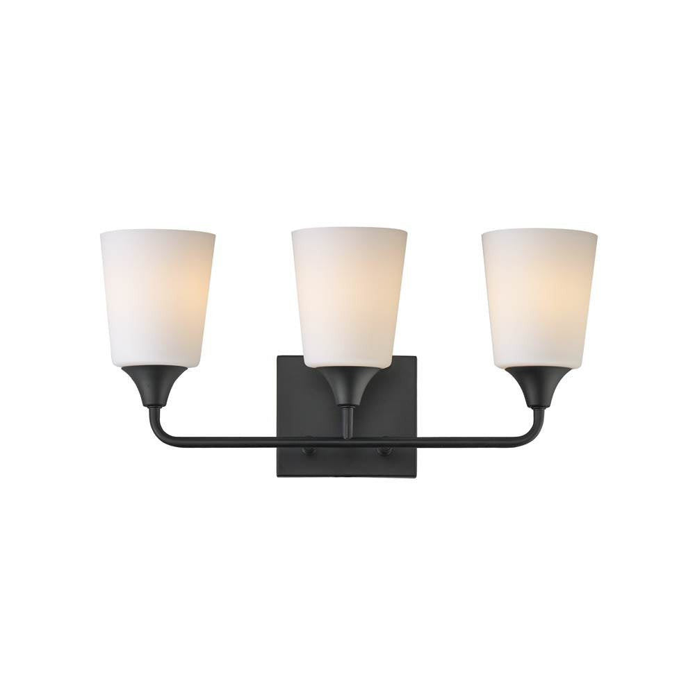 Maxim Lighting 12883SWBK Black Hudson 3-light Bath Vanity Image 1