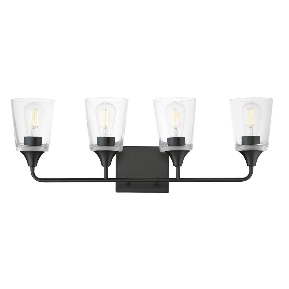 Maxim Lighting 12884CLBK Black Hudson 4-light Bath Vanity Image 1