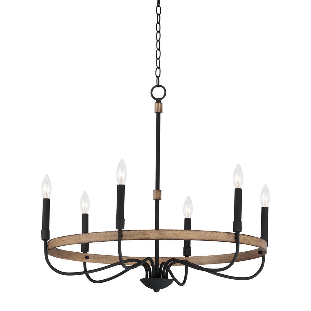 Maxim Lighting 14446DWBK  Franklin 6-light Chandelier Image 1