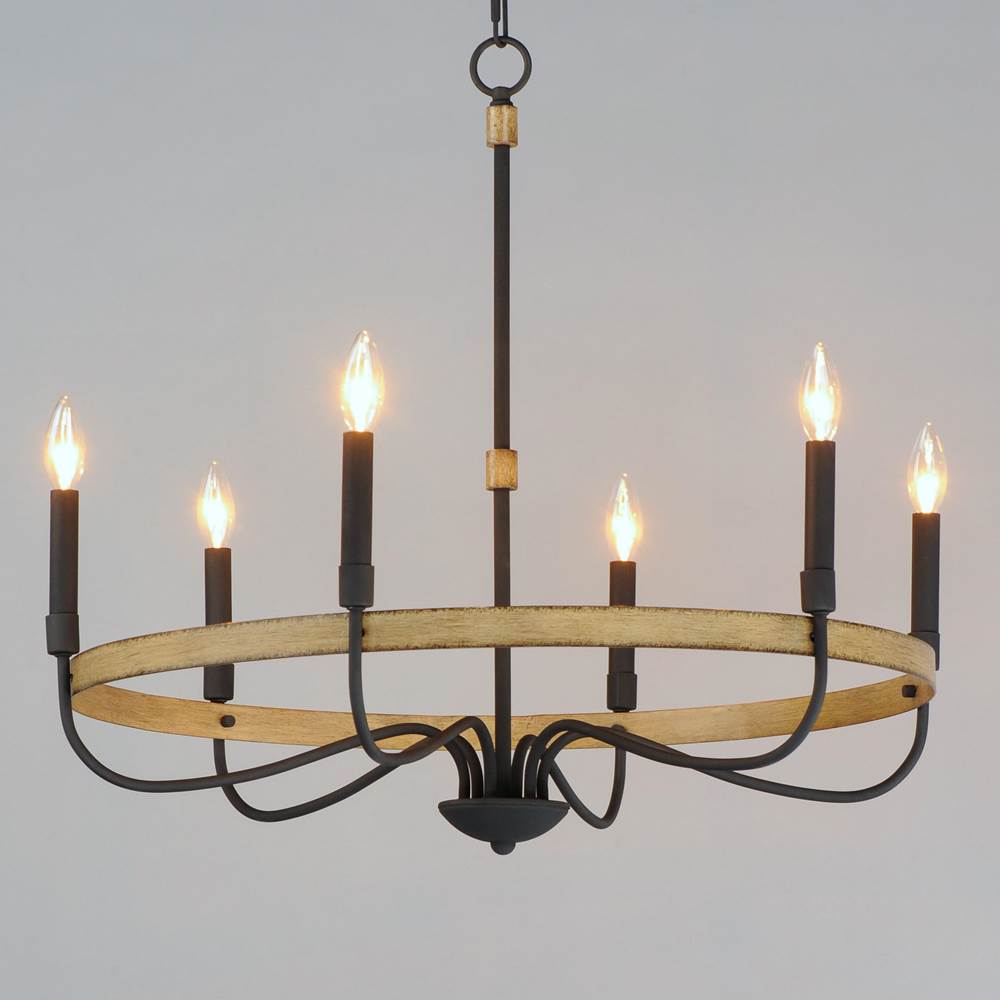 Maxim Lighting 14446DWBK  Franklin 6-light Chandelier Image 3