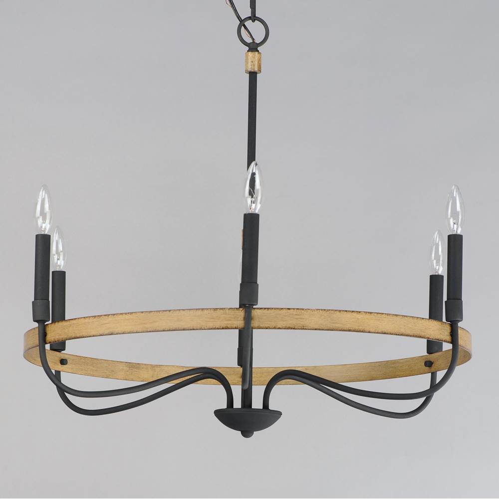 Maxim Lighting 14446DWBK  Franklin 6-light Chandelier Image 2