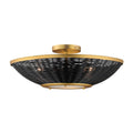 Maxim Lighting 14460BRNAB Natural Aged Brass Rattan 20'' Wall Sconce/semi Flush Mount Image 1
