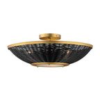 Maxim Lighting 14460BRNAB Natural Aged Brass Rattan 20'' Wall Sconce/semi Flush Mount Image 1