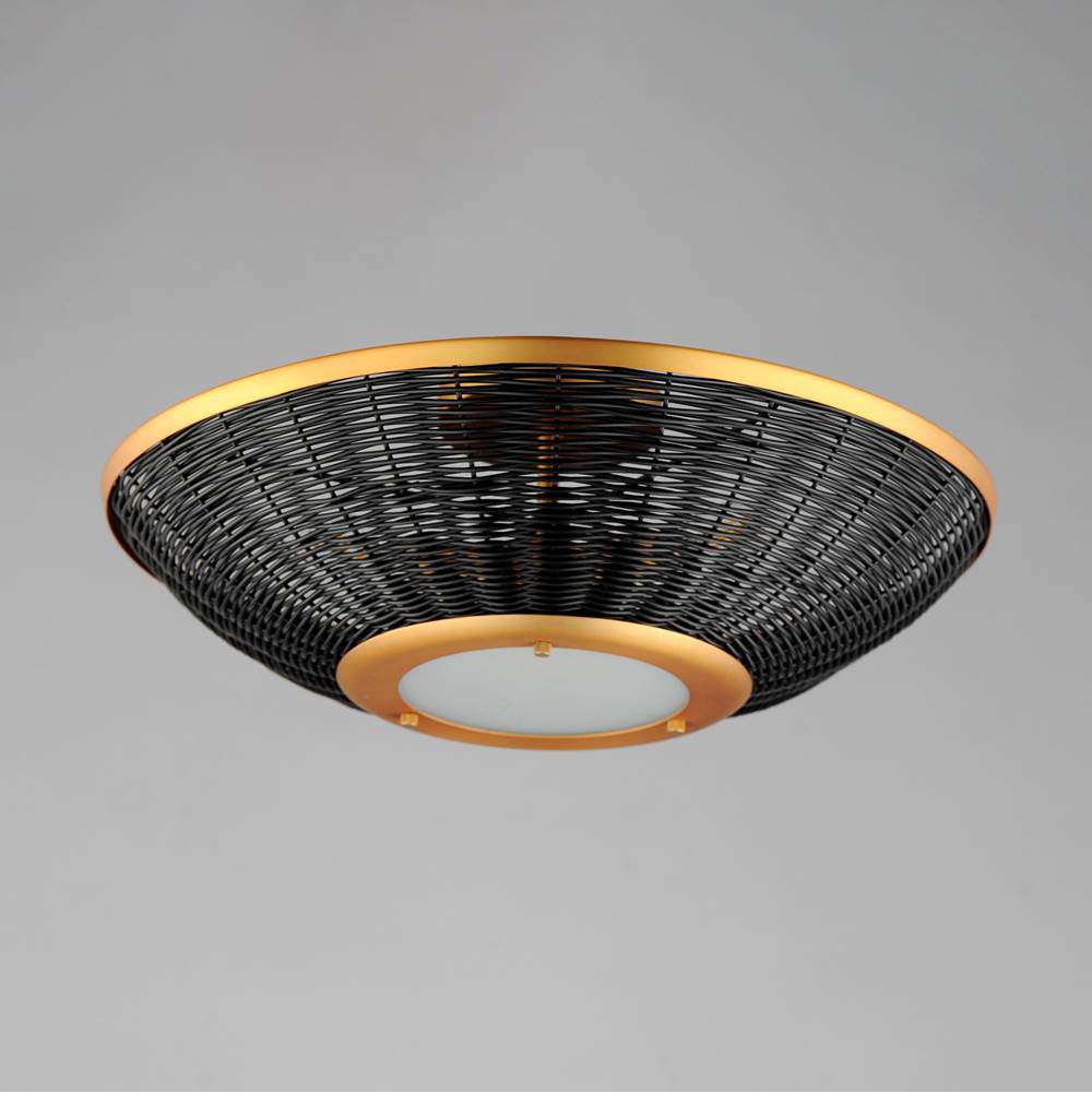 Maxim Lighting 14460BRNAB Natural Aged Brass Rattan 20'' Wall Sconce/semi Flush Mount Image 4