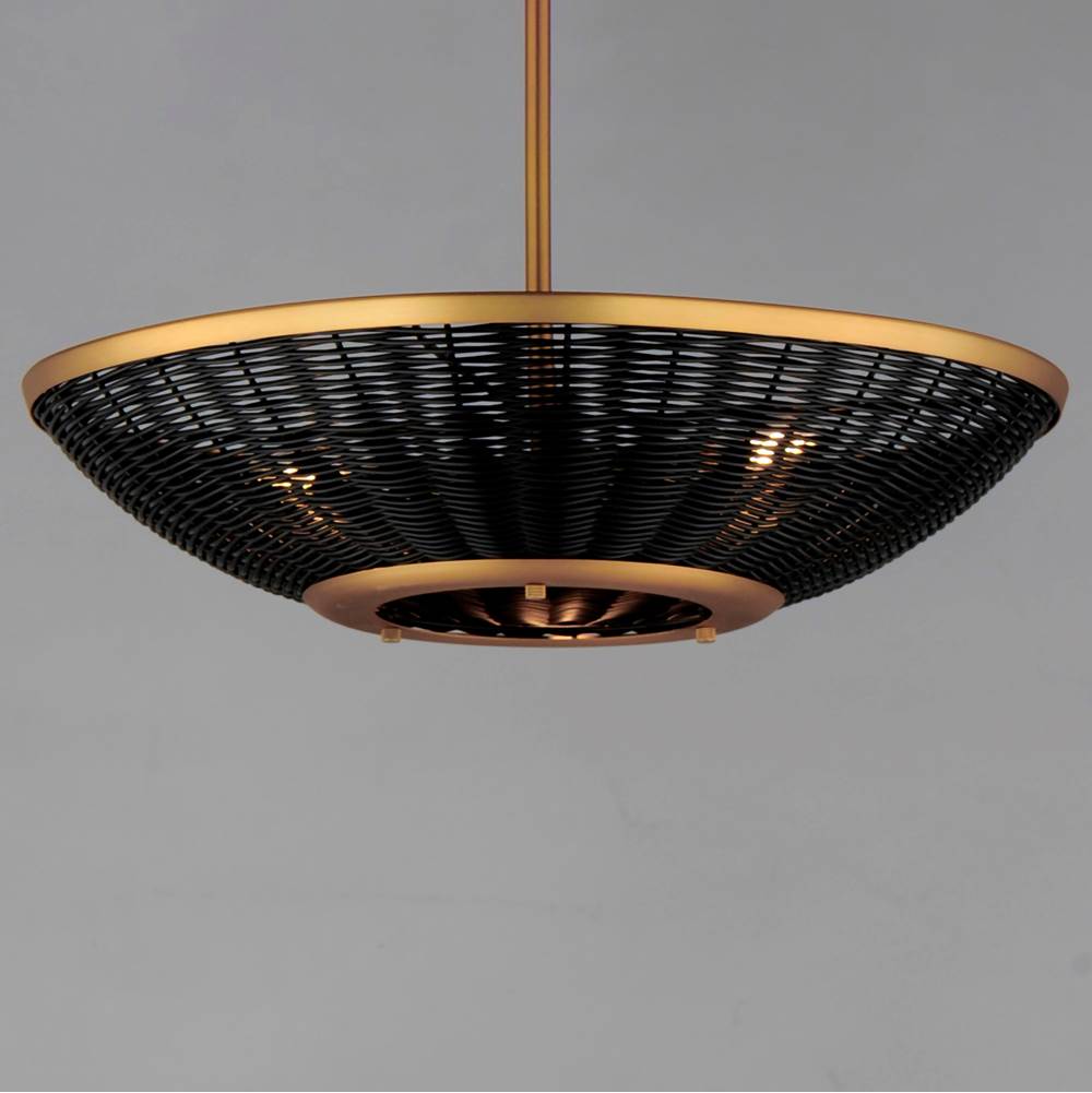 Maxim Lighting 14462BRNAB Natural Aged Brass Rattan 20'' 3-light Pendant Image 3