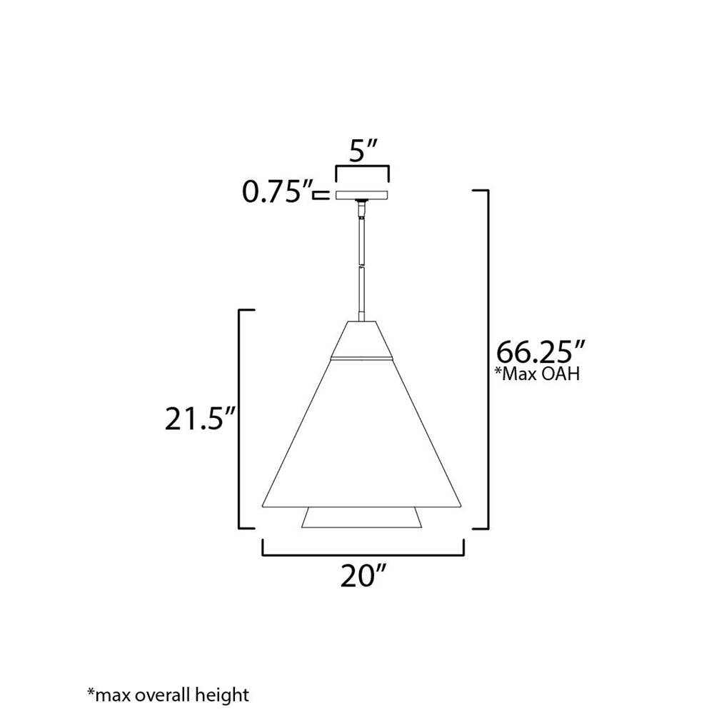 Maxim Lighting 14483GCNAB Natural Aged Brass Sumatra 20'' Pendant Image 2