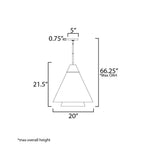 Maxim Lighting 14483GCNAB Natural Aged Brass Sumatra 20'' Pendant Image 2
