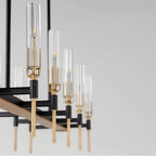 Maxim Lighting 16127CLBKAB Black,Antique Brass Flambeau 10-light Linear Led Chandelier Image 2