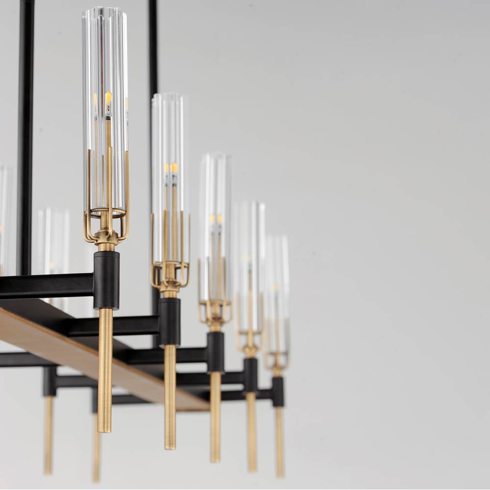 Maxim Lighting 16127CLBKAB Black,Antique Brass Flambeau 10-light Linear Led Chandelier Image 2