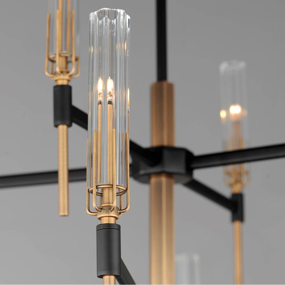 Maxim Lighting 16129CLBKAB Black,Antique Brass Flambeau 12-light 2-tier Led Chandelier Image 2