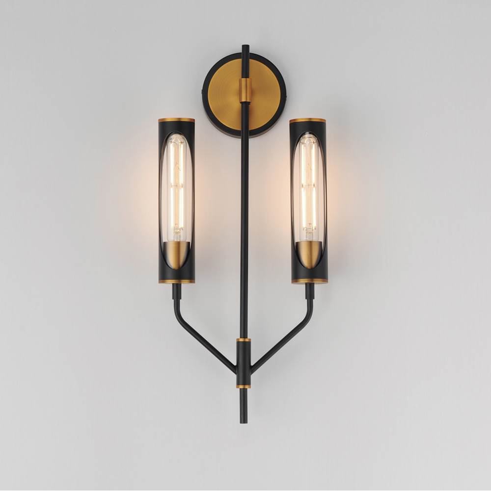Maxim Lighting 16170CLBKAB Black,Antique Brass Regent 2-light Wall Sconce Image 3