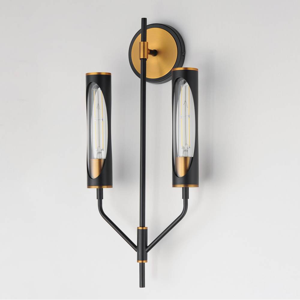 Maxim Lighting 16170CLBKAB Black,Antique Brass Regent 2-light Wall Sconce Image 2