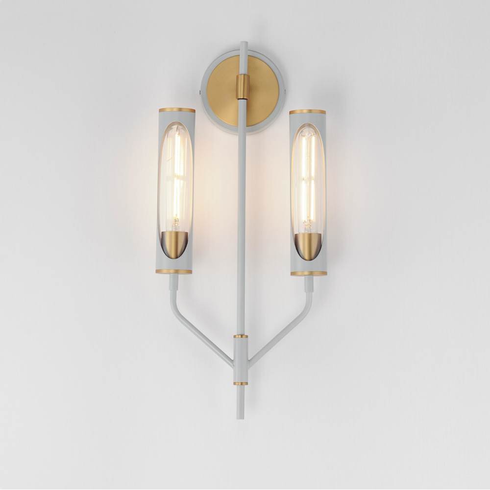 Maxim Lighting 16170CLLFGNAB Light French Gray,Natural Aged Brass Regent 2-light Wall Sconce Image 3