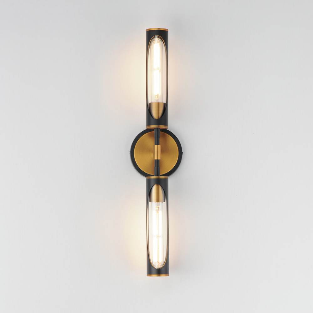 Maxim Lighting 16172CLBKAB Black,Antique Brass Regent 2-light Bath Vanity Image 3
