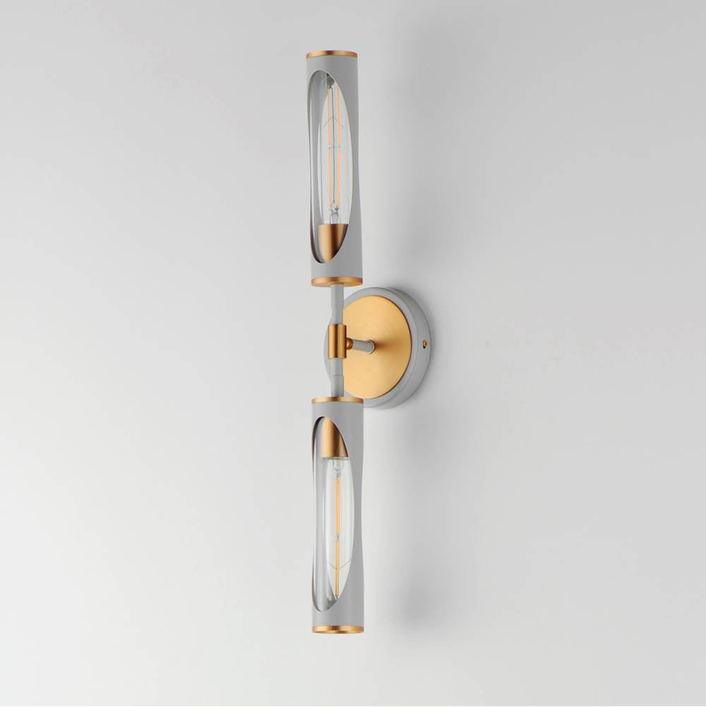 Maxim Lighting 16172CLLFGNAB Light French Gray,Natural Aged Brass Regent 2-light Bath Vanity Image 3