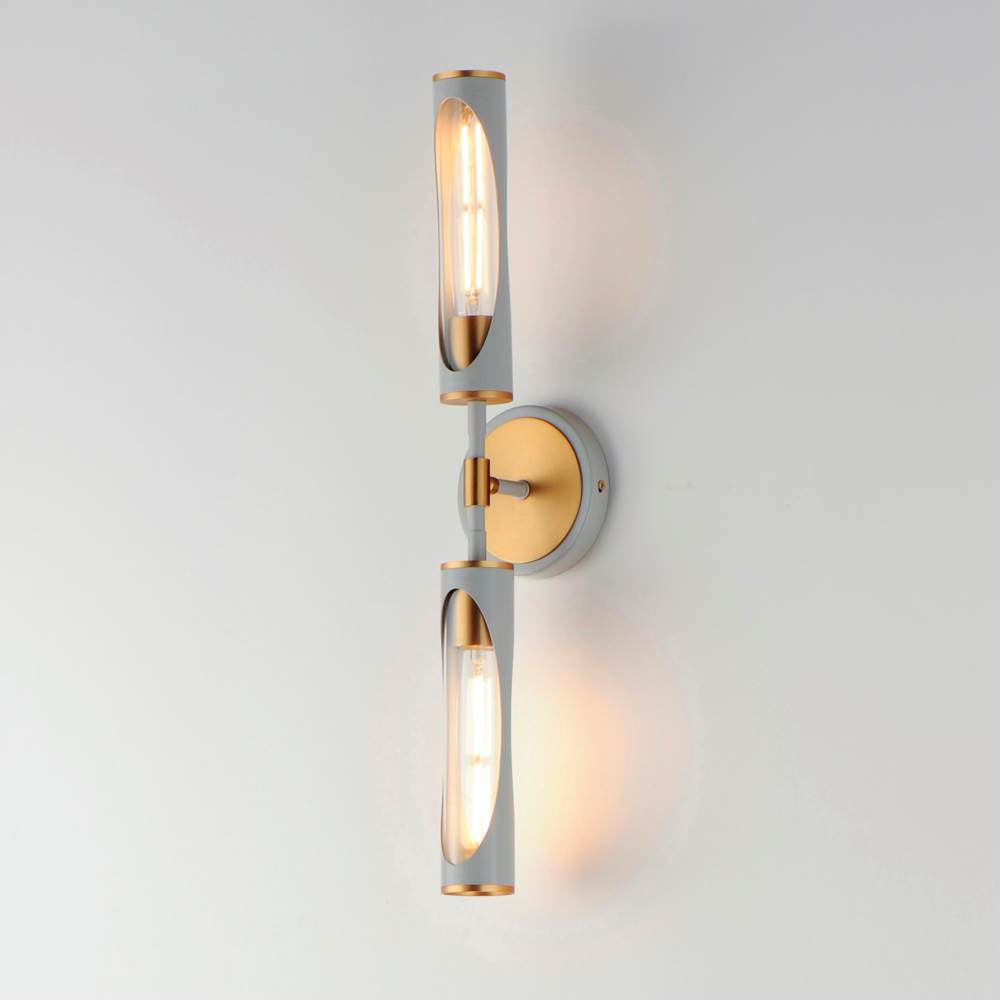 Maxim Lighting 16172CLLFGNAB Light French Gray,Natural Aged Brass Regent 2-light Bath Vanity Image 2