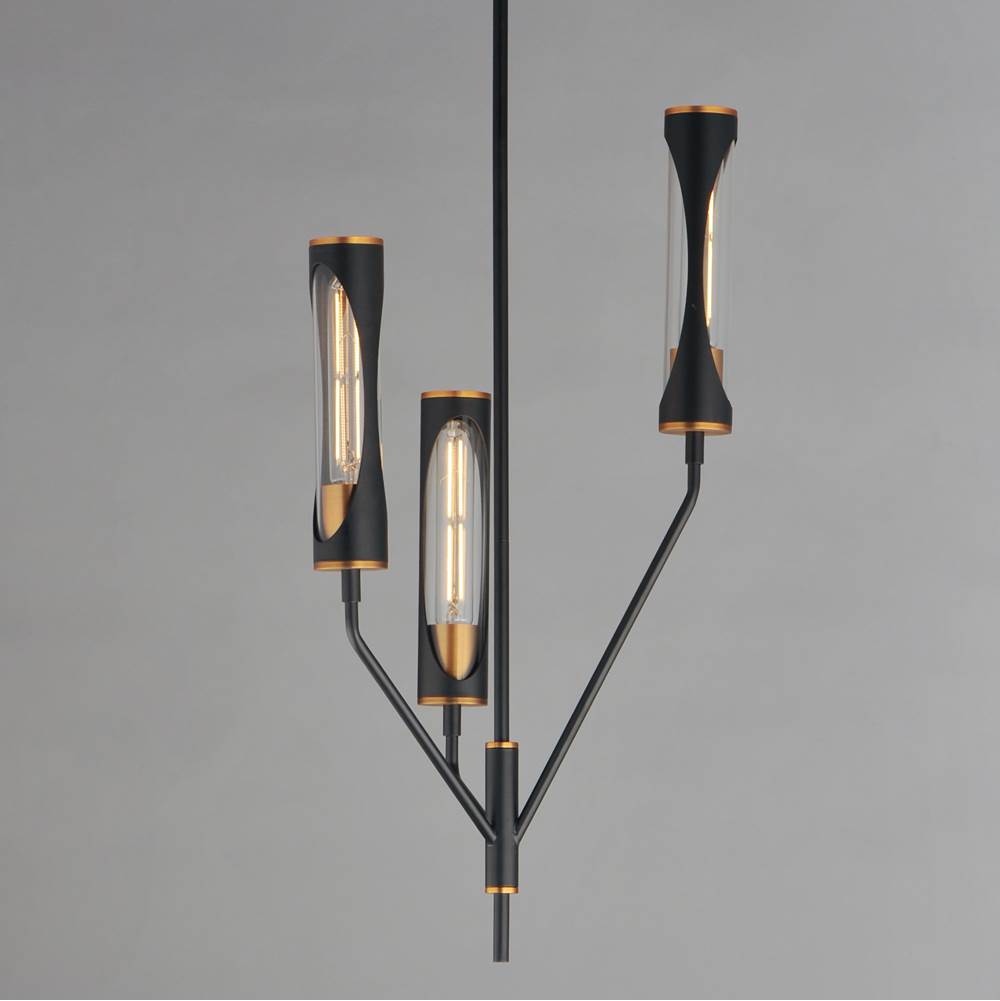 Maxim Lighting 16173CLBKAB Black,Antique Brass Regent 3-light Pendant Image 3