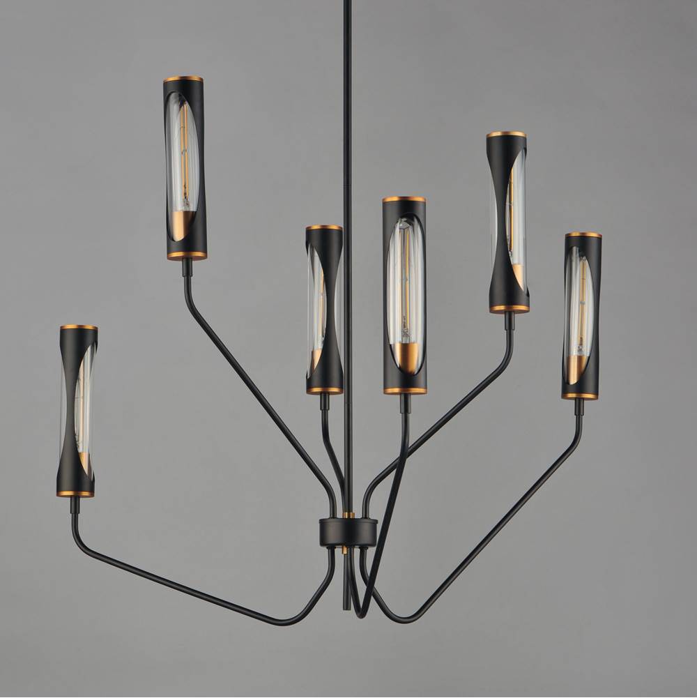 Maxim Lighting 16176CLBKAB Black,Antique Brass Regent 6-light Pendant Image 3