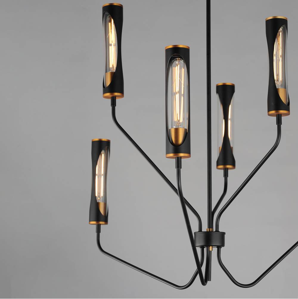 Maxim Lighting 16176CLBKAB Black,Antique Brass Regent 6-light Pendant Image 2