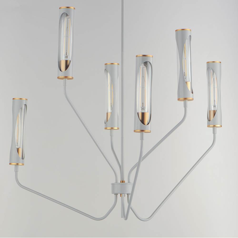 Maxim Lighting 16176CLLFGNAB Light French Gray,Natural Aged Brass Regent 6-light Pendant Image 3