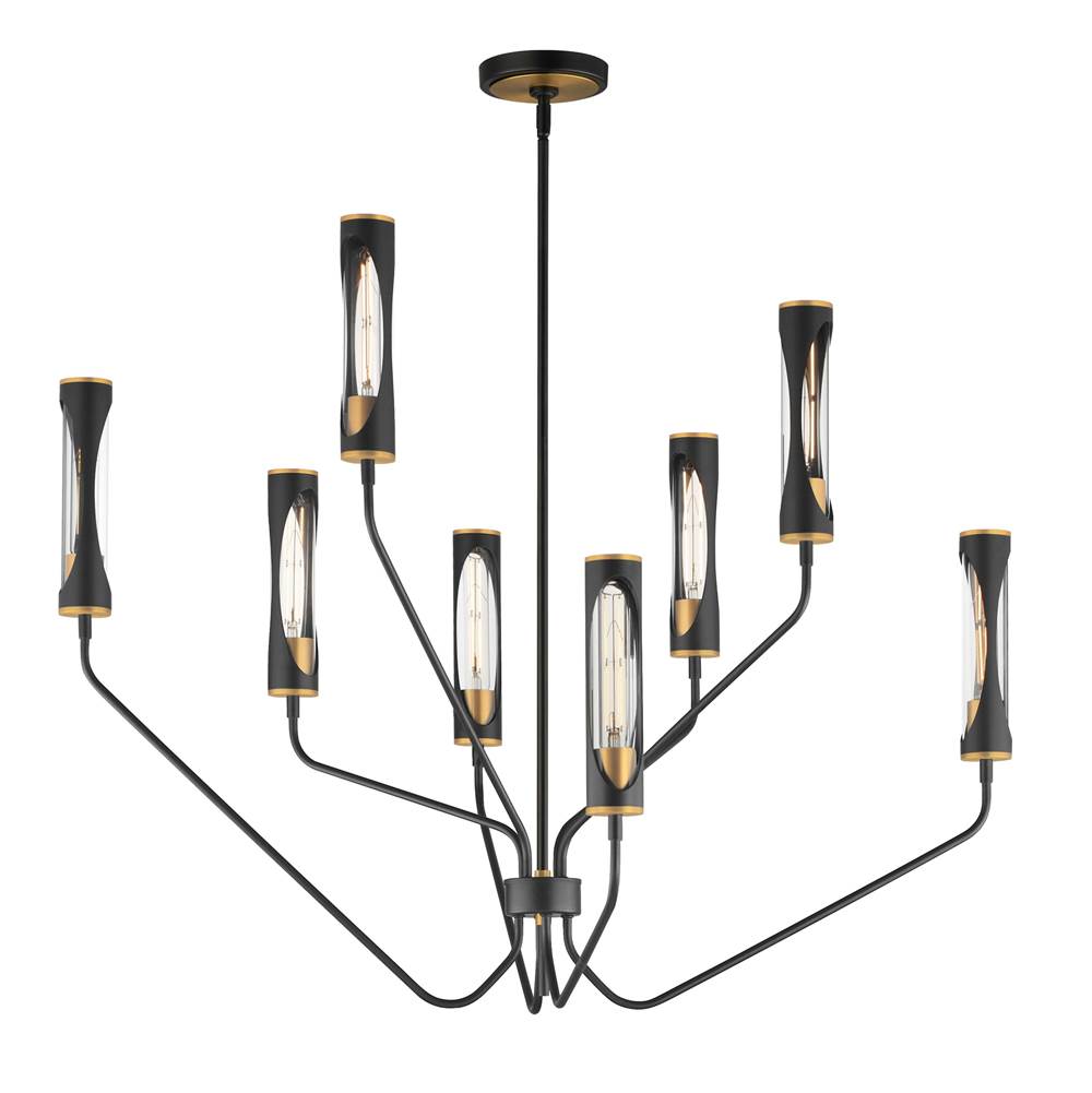 Maxim Lighting 16178CLBKAB Black,Antique Brass Regent 8-light Chandelier Image 1