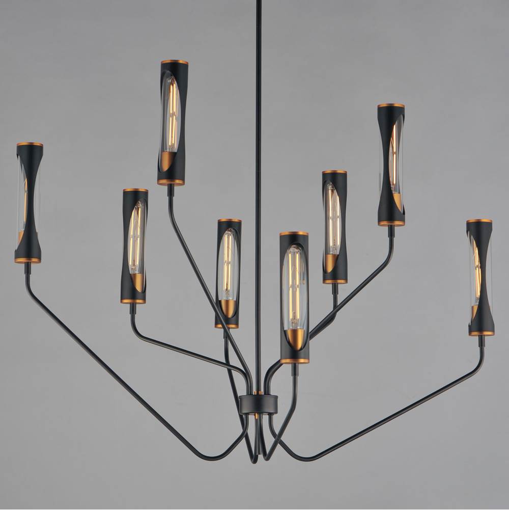Maxim Lighting 16178CLBKAB Black,Antique Brass Regent 8-light Chandelier Image 3