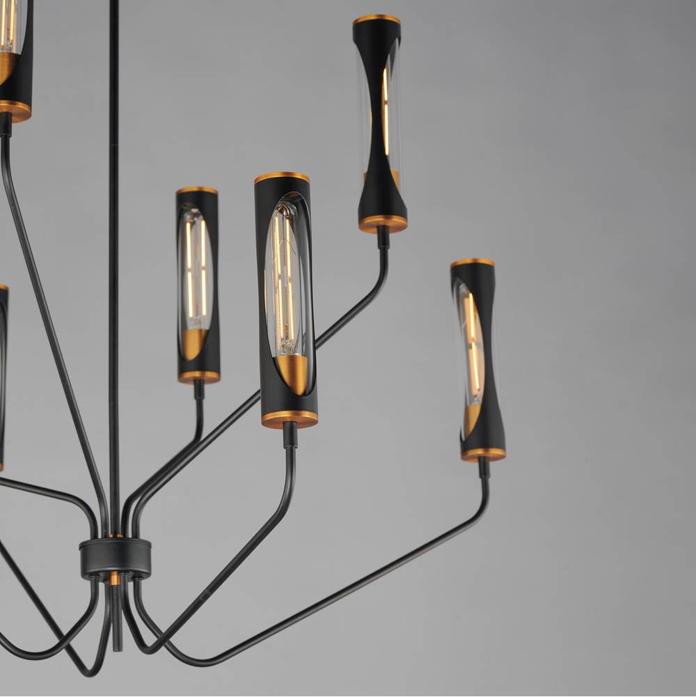Maxim Lighting 16178CLBKAB Black,Antique Brass Regent 8-light Chandelier Image 2