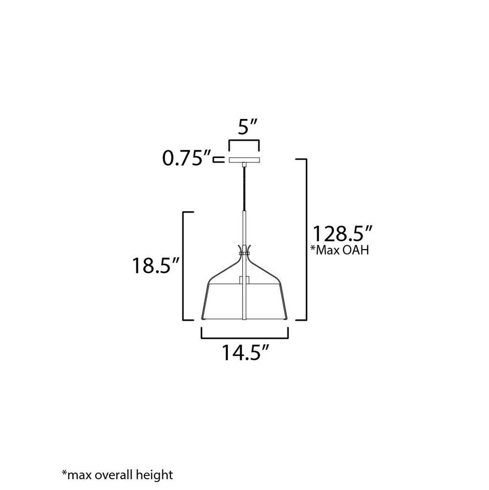 Maxim Lighting 16181OMDBZ Dark Bronze Bandera 14'' 1-light Pendant Image 2