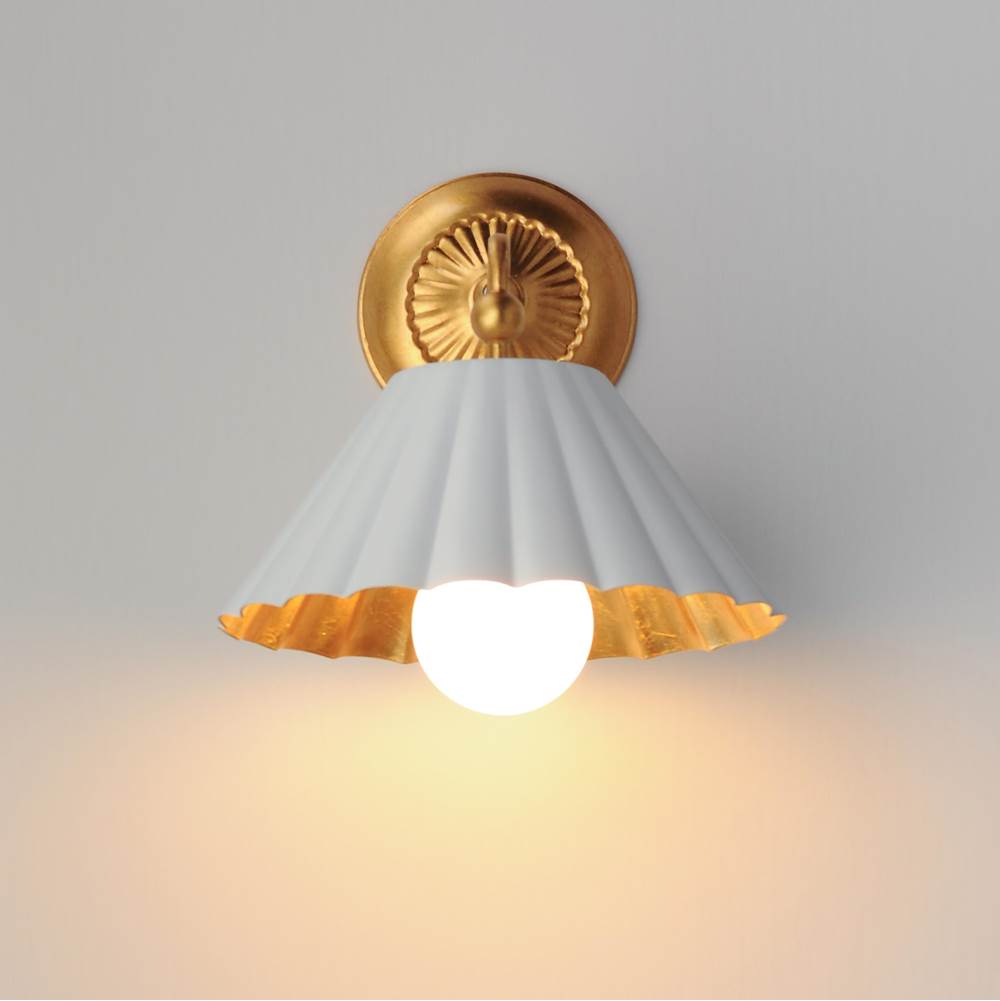 Maxim Lighting 18051MWGL Matte White,Gold Leaf Primrose 1-light Wall Sconce Image 4