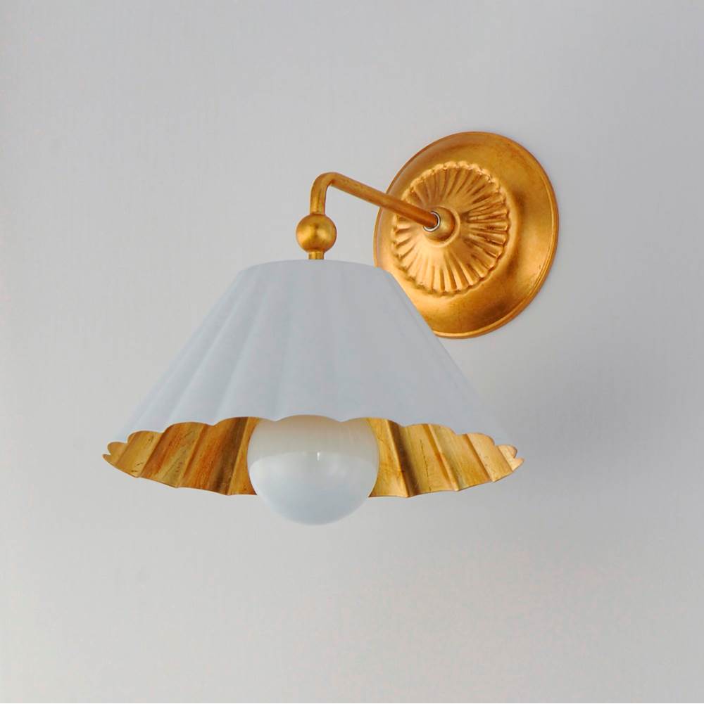 Maxim Lighting 18051MWGL Matte White,Gold Leaf Primrose 1-light Wall Sconce Image 3