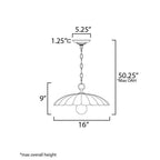 Maxim Lighting 18055MWGL Matte White,Gold Leaf Primrose 1-light Pendant Image 2