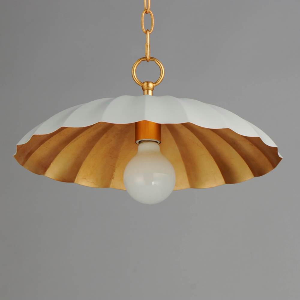 Maxim Lighting 18055MWGL Matte White,Gold Leaf Primrose 1-light Pendant Image 4