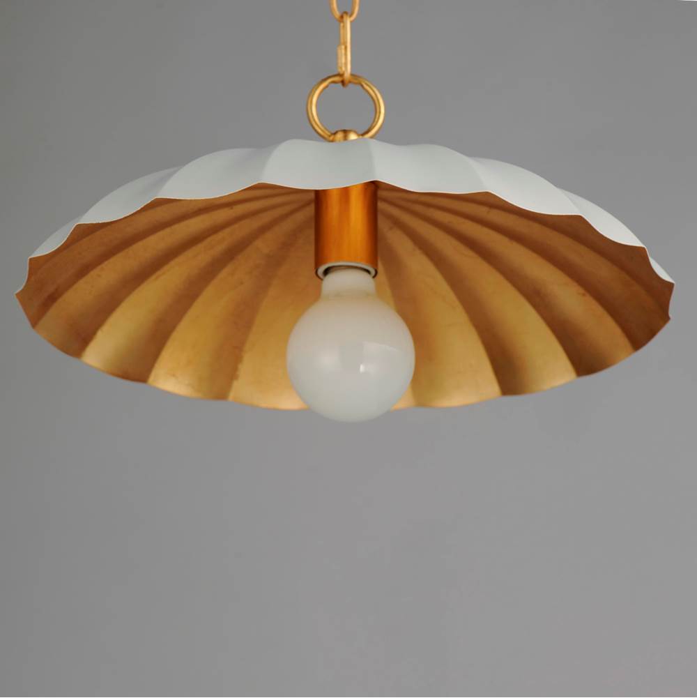 Maxim Lighting 18055MWGL Matte White,Gold Leaf Primrose 1-light Pendant Image 3