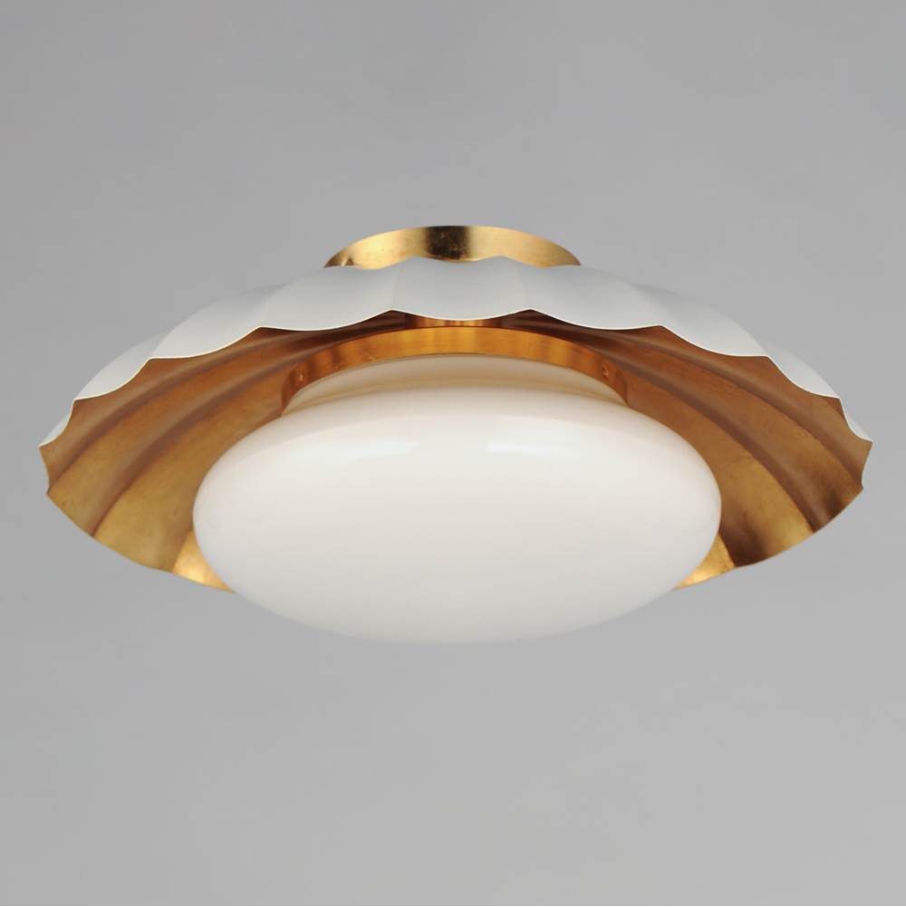 Maxim Lighting 18059MWGL Matte White,Gold Leaf Primrose 1-light Flush Mount Image 4