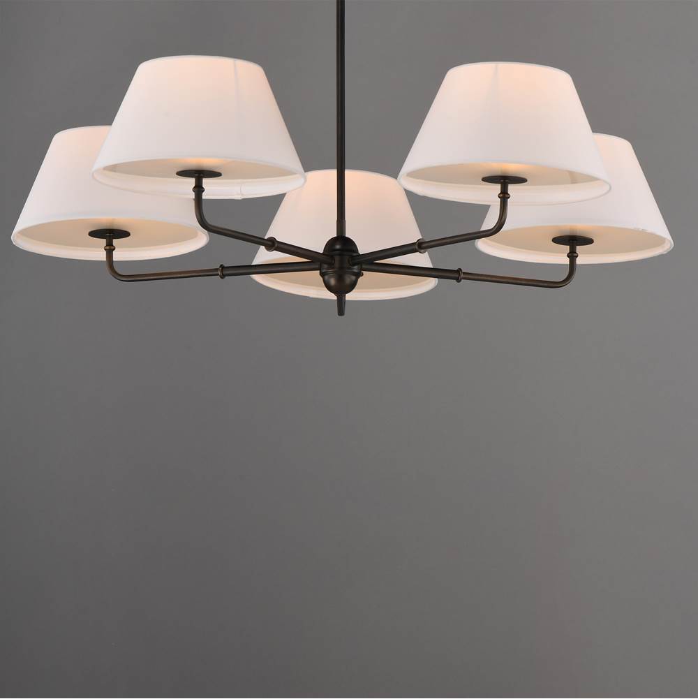 Maxim Lighting 18415OFANB Antique Bronze Dunbridge 5-light Chandelier Image 3