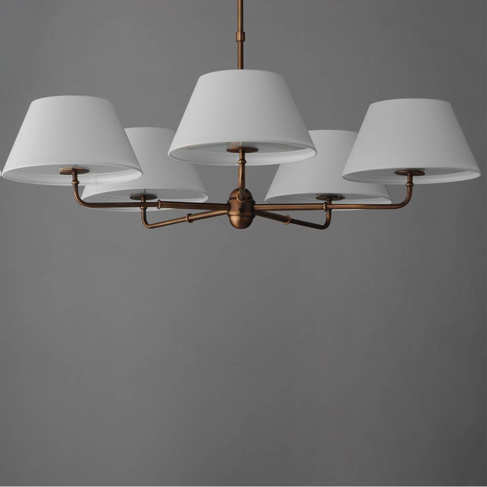Maxim Lighting 18415OFWBR Weathered Brass Dunbridge 5-light Chandelier Image 3
