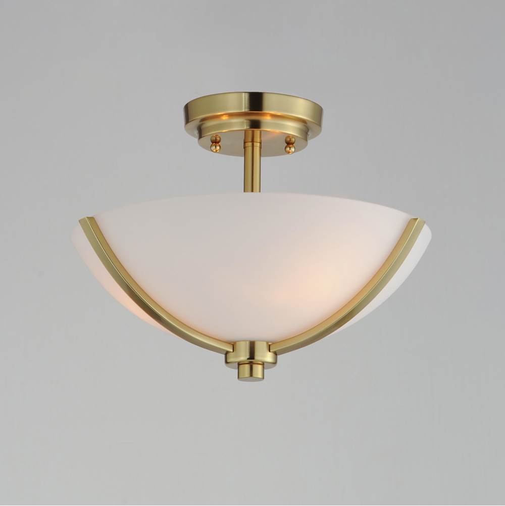 Maxim Lighting 20031SWSBR Satin Brass Deven 3-light Semi-flush Mount Image 3