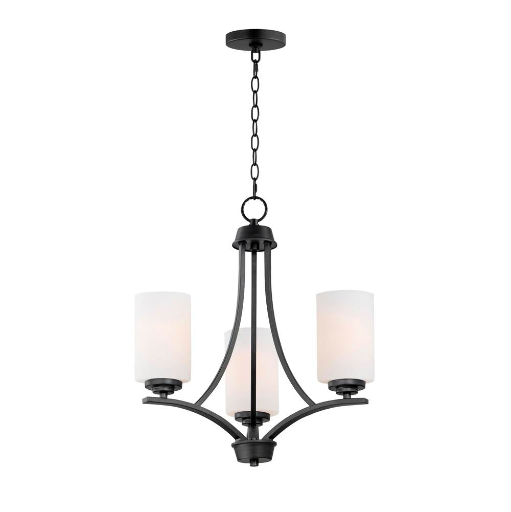 Maxim Lighting 20033SWBK Black Deven 3-light Chandelier Image 1