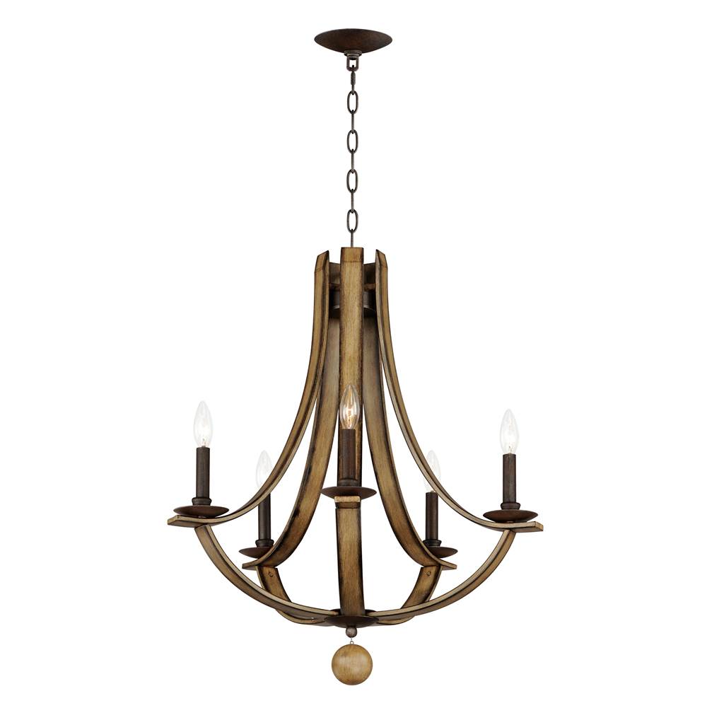 Maxim Lighting 20345DWAR Driftwood,Anthracite Basque 5-light Chandelier Image 1